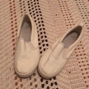 White slip on shoes